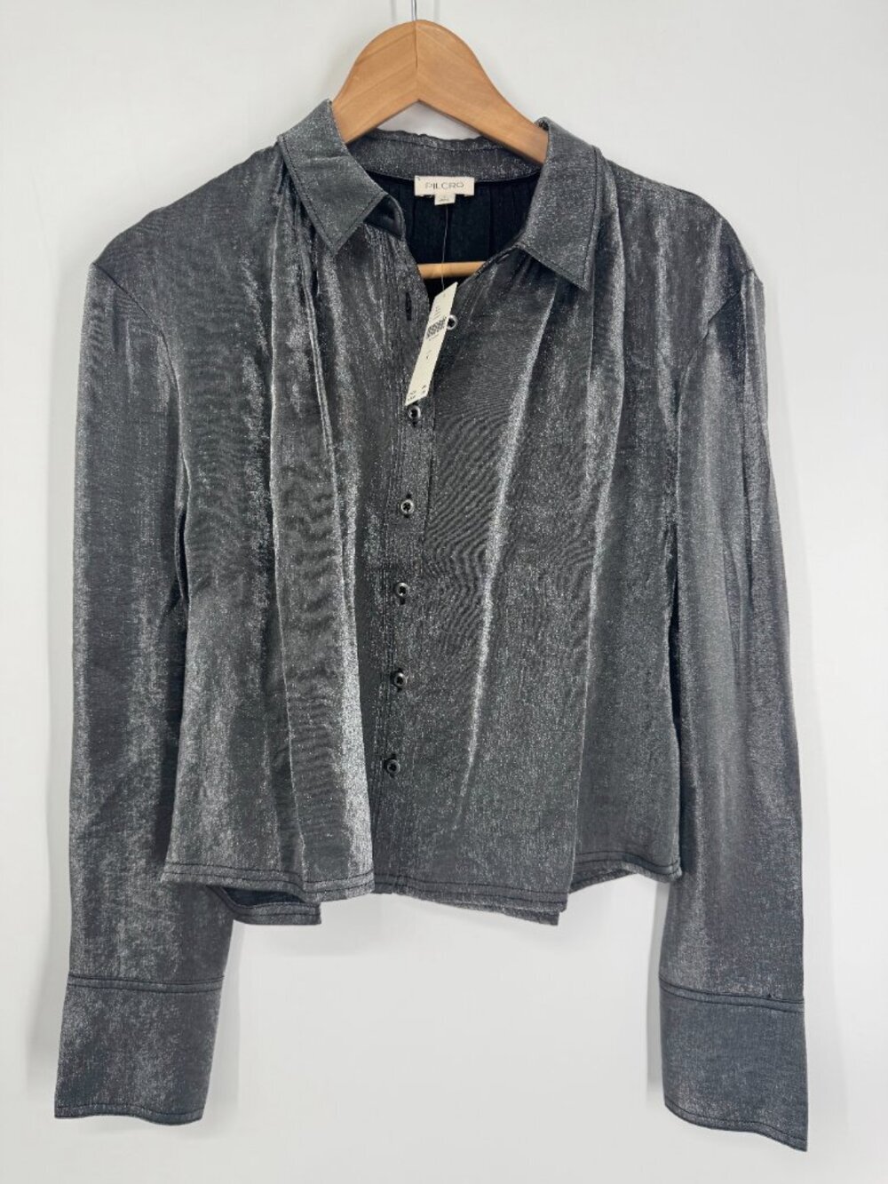 Anthropologie Pilcro Liquid Shine Buttondown Shirt Size S NWT - Picture 9 of 14
